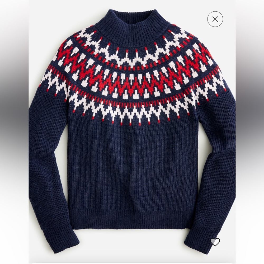 Fair Isle mockneck pullover sweater